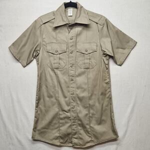 Coyote Ridge Textiles Shirt Mens Small Short Sleeve Button Up Utility Pockets Wo